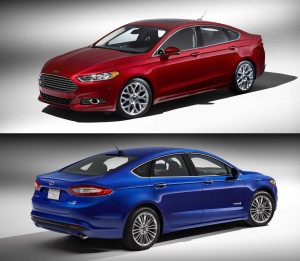 2013 Ford Fusion (top) and Hybrid model (bottom)