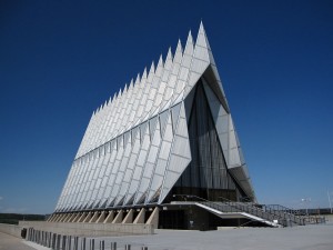 The beautiful chapel at the US Air Force Academy.