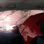 Deployed side curtain airbags
